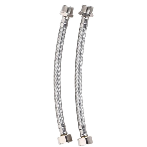 LF 1/2" M/F 8mm PEX CORE FLEXIBLE MIXER HOSE EXTENSIONS 150mm S/S