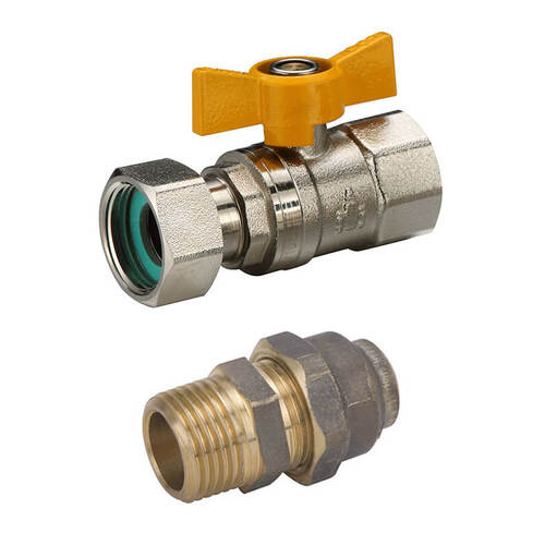 Swivel Nut Ball Valve Gas(FI End) W-15MI X 15FL Union