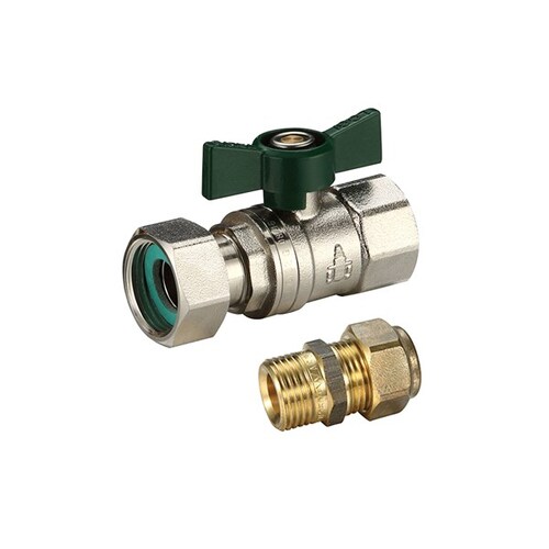 (FI End) W-20MI X 20CU Union Swivel Nut Ball Valve Water 