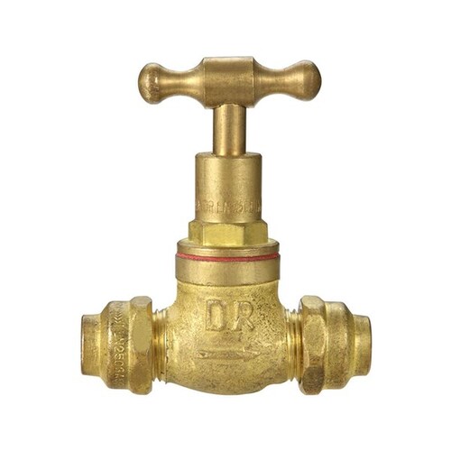 Stop Tap Com/Com T Head R/B 15mm