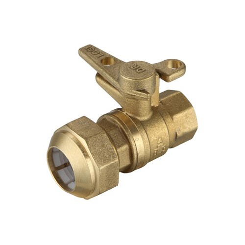 20FI X 25PE Lockable Watermarked Ball Valve Brass 