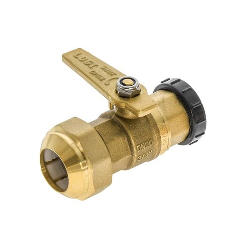 20FIX 25PE With Plug Watermarked Ball Valve Brass 
