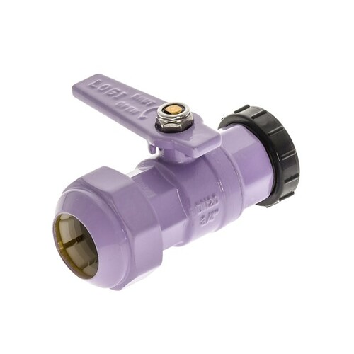 20FI X 25PE Lilac With Plug Watermarked Ball Valve Brass 