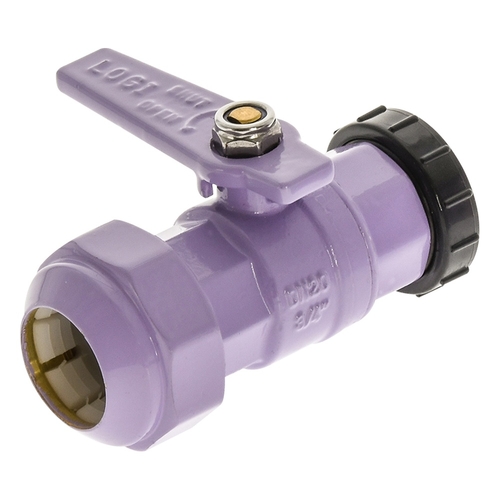 Watermarked Ball Valve Brass 20FI X 25PE Lilac With Plug