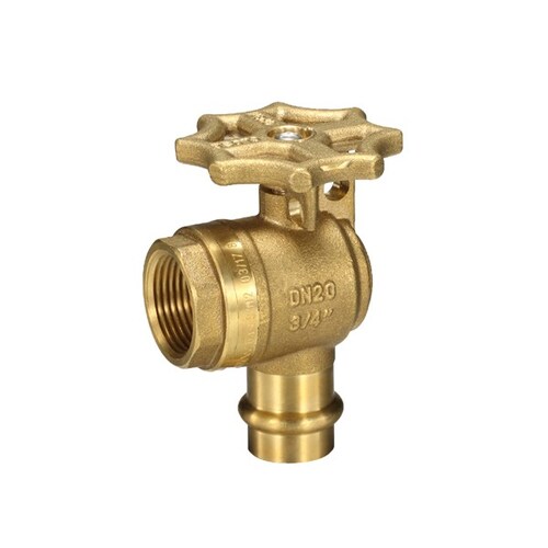 DN20 Watermarked Ball Valve Right Angle Meter Stop Press Fit 